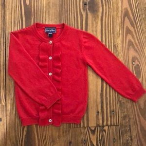 Red ruffle cardigan / toddler girl/ size 4